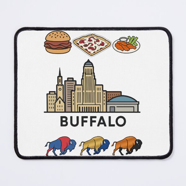 Item preview, Buffalo NY Skyline with Food and Bison designed and sold by Thogan0416.