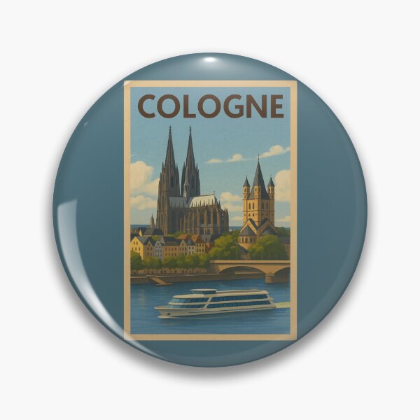 Item preview, Cologne Germany Travel Art Cologne Cathedral and Rhine River Postcard Souvenir designed and sold by Annika Shurafa.