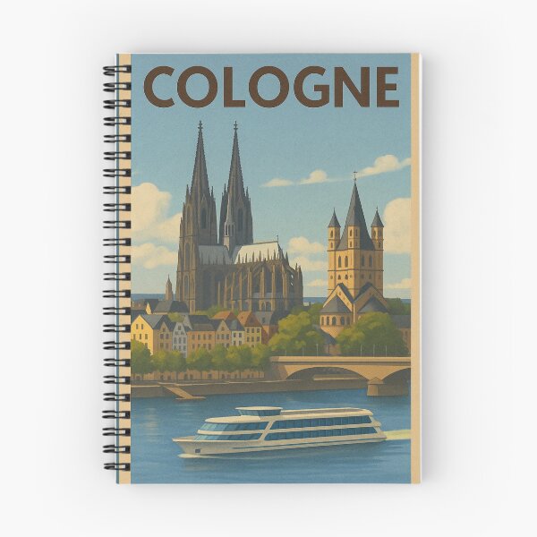 Item preview, Cologne Germany Travel Art Cologne Cathedral and Rhine River Postcard Souvenir designed and sold by Annika Shurafa.