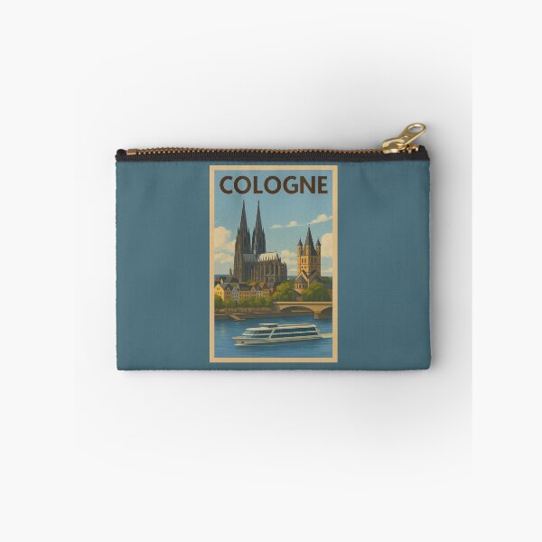 Item preview, Cologne Germany Travel Art Cologne Cathedral and Rhine River Postcard Souvenir designed and sold by Annika Shurafa.