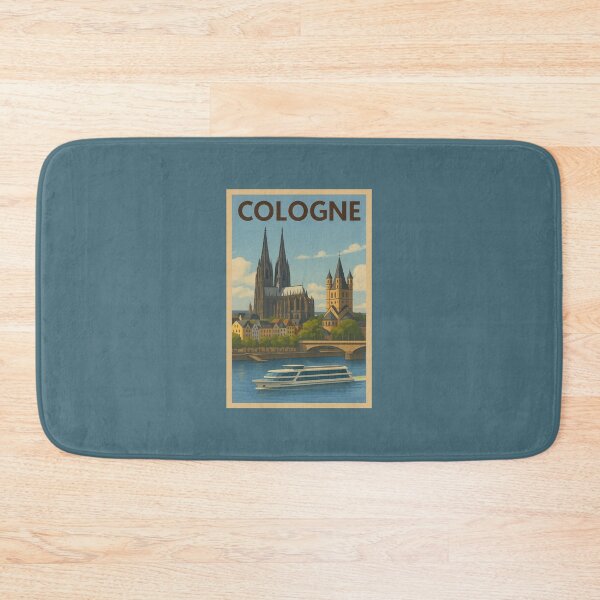 Item preview, Cologne Germany Travel Art Cologne Cathedral and Rhine River Postcard Souvenir designed and sold by Annika Shurafa.