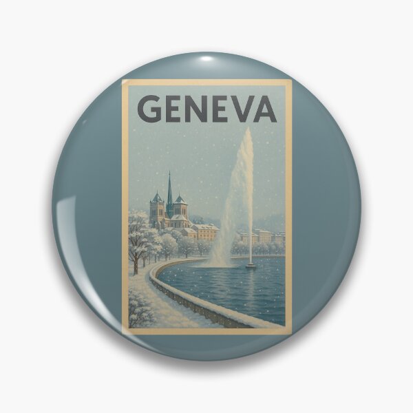 Item preview, Geneva Switzerland Travel Art Jet d’Eau and St. Pierre Cathedral Winter Postcard Souvenir designed and sold by Annika Shurafa.