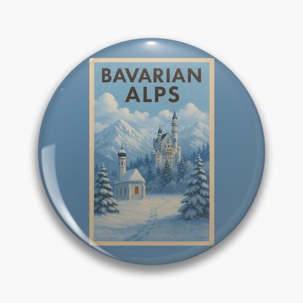 Artikelvorschau, Bavarian Alps Travel Art – Neuschwanstein Castle Winter Landscape Germany Souvenir entworfen und verkauft von Annika Shurafa.