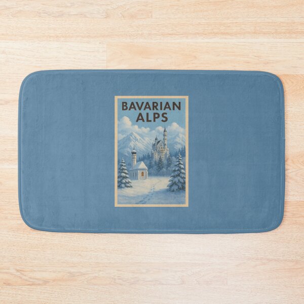 Item preview, Bavarian Alps Travel Art – Neuschwanstein Castle Winter Landscape Germany Souvenir designed and sold by Annika Shurafa.