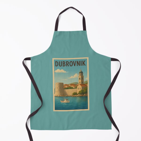 Item preview, Dubrovnik Croatia Travel Art – Old Town and Adriatic Sea Vintage Souvenir designed and sold by Annika Shurafa.