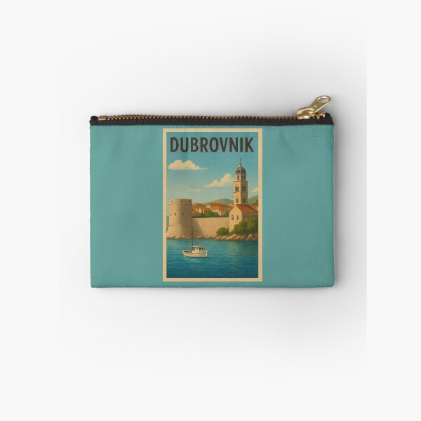 Item preview, Dubrovnik Croatia Travel Art – Old Town and Adriatic Sea Vintage Souvenir designed and sold by Annika Shurafa.