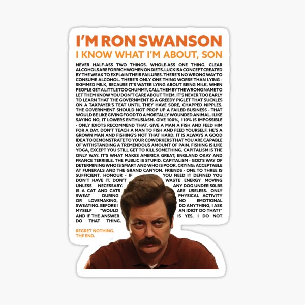 Ron Swanson Quotes Design Sticker