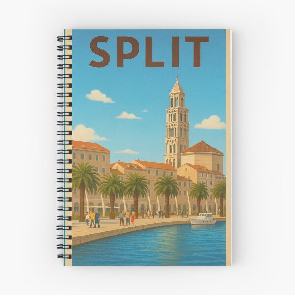 Item preview, Split Croatia Travel Art – Diocletian’s Palace and Adriatic Coast Vintage Souvenir designed and sold by Annika Shurafa.