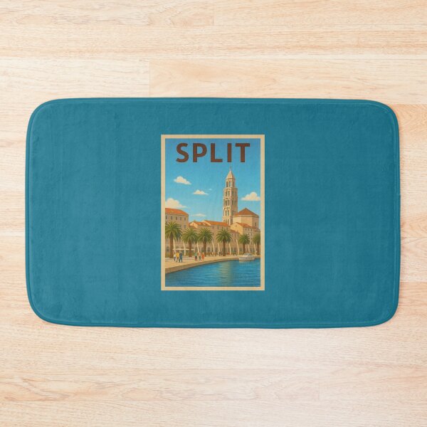 Item preview, Split Croatia Travel Art – Diocletian’s Palace and Adriatic Coast Vintage Souvenir designed and sold by Annika Shurafa.