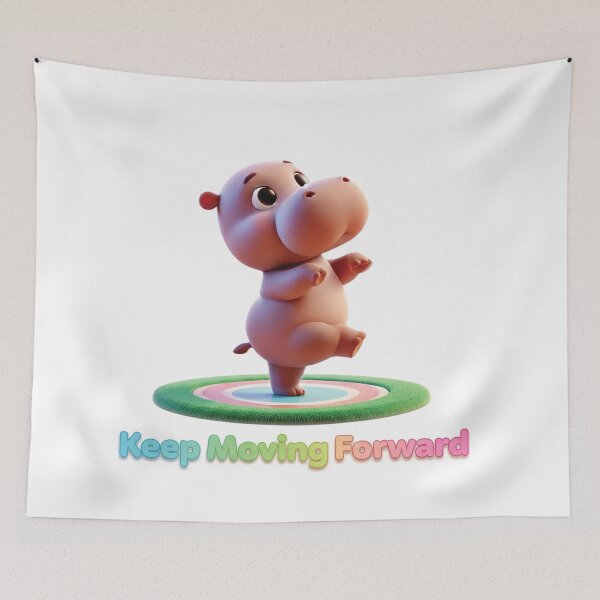 Item preview, Keep Moving Forward: A Determined Hippo's Dance designed and sold by thitimajarunrat.