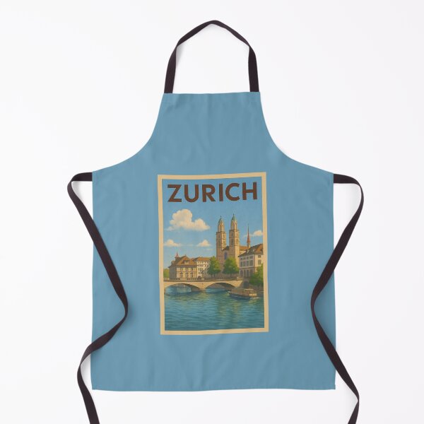 Item preview, Zurich Switzerland Travel Art – Grossmünster and Limmat River City Souvenir designed and sold by Annika Shurafa.