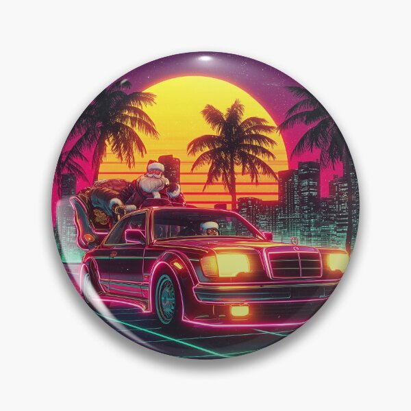 Artikelvorschau, Outrun Noel: Santas Neon-Nachtfahrt entworfen und verkauft von ArgentoArt.