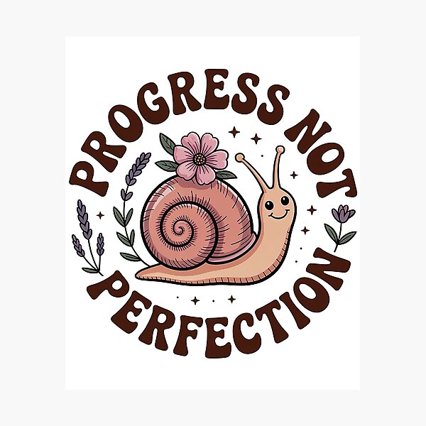 Item preview, Progress Not Perfection Mental Health Quote designed and sold by Love Between Pages.