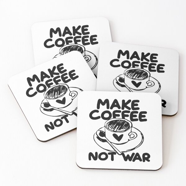 Item preview, Make Coffee Not War – Peaceful Coffee Quote Illustration designed and sold by PeligroEclipse.