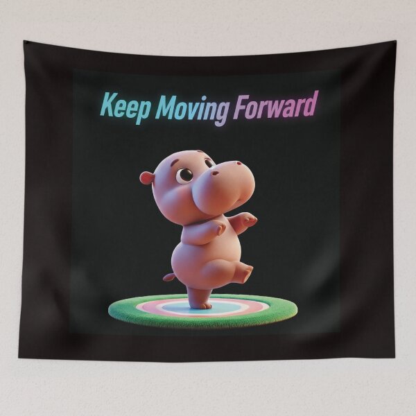 Item preview, Keep Moving Forward: A Determined Hippo's Dance designed and sold by thitimajarunrat.