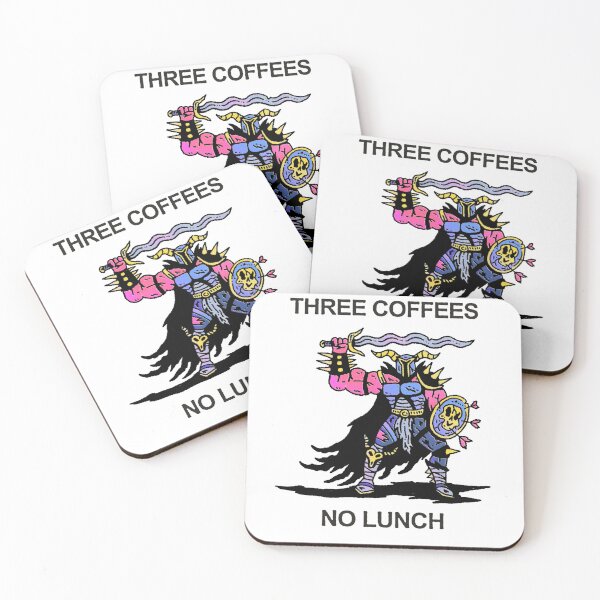 Item preview, Three Coffees No Lunch designed and sold by Woodcut Prints.