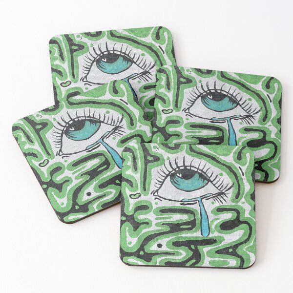 Item preview, Crying Eye w/ Heart in Reflection - Drowning in Squiggles - Painted by Elle Jaynes designed and sold by EMJ Art.