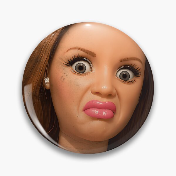 Item preview,  Disgusted Doll Meme Face Funny Retro Doll Reaction designed and sold by JanWilliamsa.