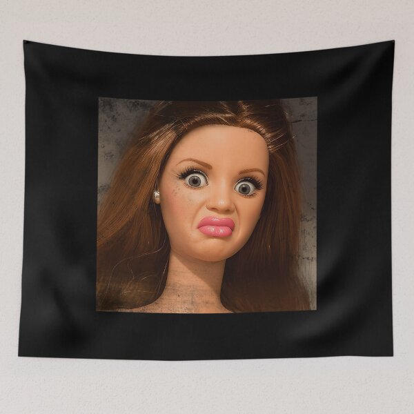 Item preview,  Disgusted Doll Meme Face Funny Retro Doll Reaction designed and sold by JanWilliamsa.