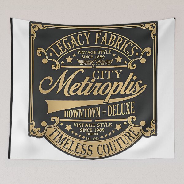 Item preview, Metropolis City Couture – Vintage Luxury Typography Fashion Label Design designed and sold by jeoncoulter.