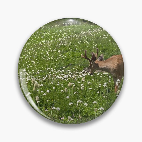 Item preview, Deer in Paradise on Mt. Rainer surrounded by Wildflowers designed and sold by EMJ Art.