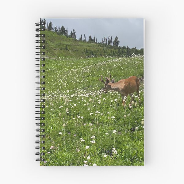 Item preview, Deer in Paradise on Mt. Rainer surrounded by Wildflowers designed and sold by EMJ Art.