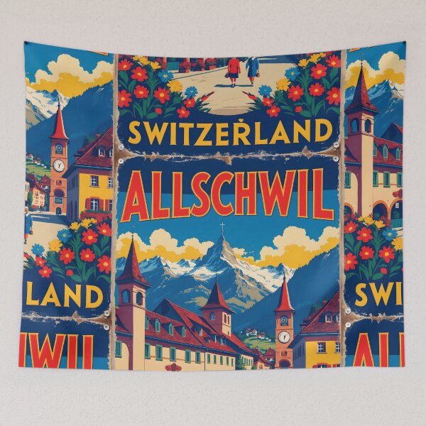 Item preview, Allschwil Switzerland 1950s Vintage Travel Tourism designed and sold by TravelersGems.