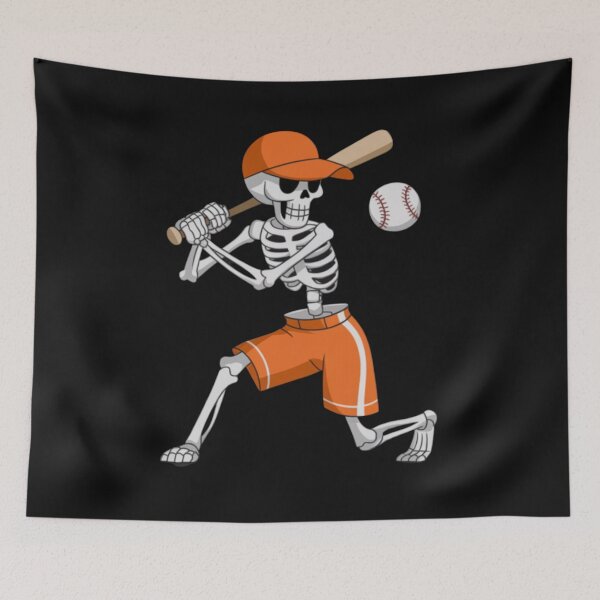 Item preview, Funny Skeleton Batting Baseball Halloween designed and sold by Vastingan.