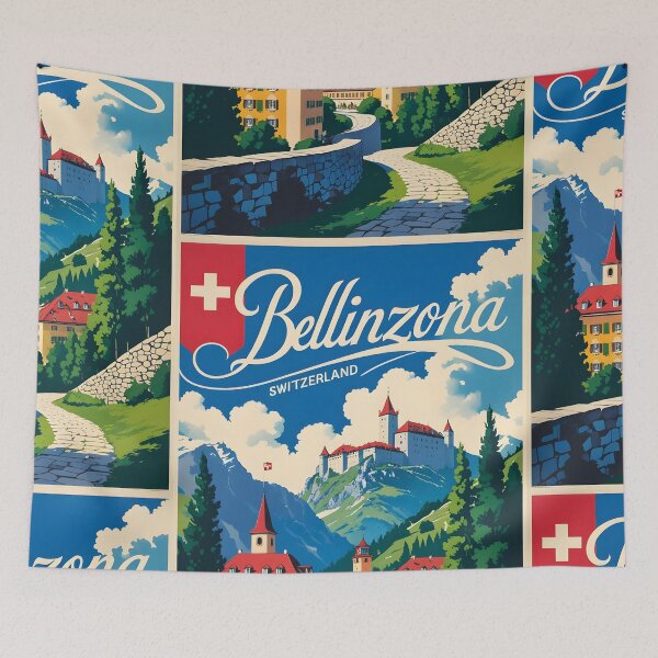 Item preview, Bellinzona Switzerland 1950s Vintage Travel Tourism designed and sold by TravelersGems.