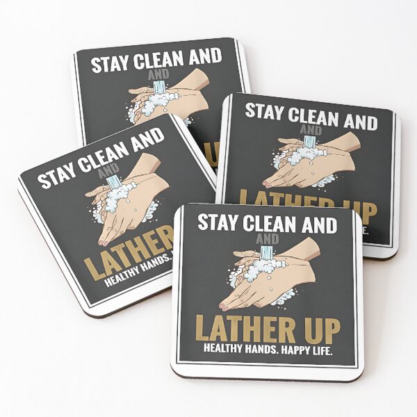 Item preview, Stay Clean and Lather Up – Handwashing Hygiene Awareness Poster Design designed and sold by krehlizeten.