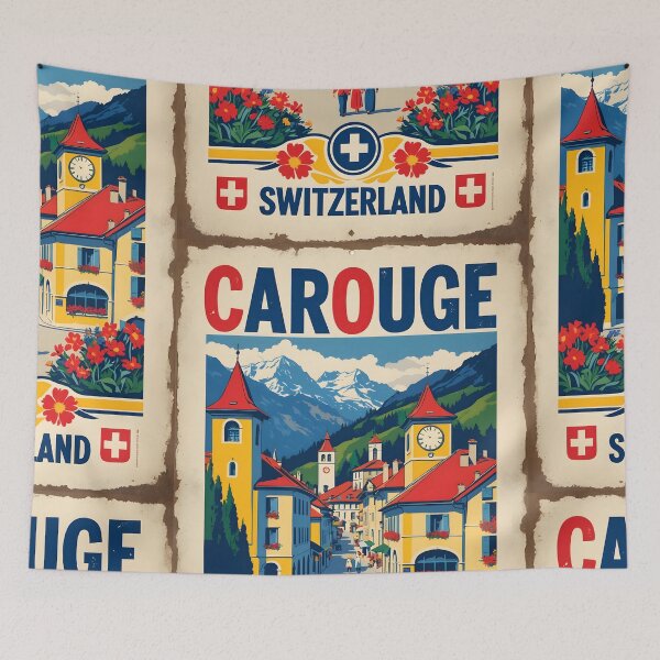 Item preview, Carouge Switzerland 1950s Vintage Travel Tourism designed and sold by TravelersGems.