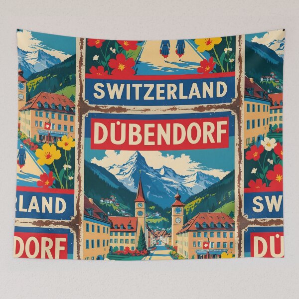 Item preview, Dubendorf Switzerland 1950s Vintage Travel Tourism designed and sold by TravelersGems.
