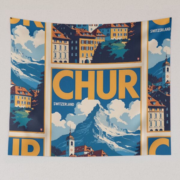 Item preview, Chur Switzerland 1950s Vintage Travel Tourism designed and sold by TravelersGems.