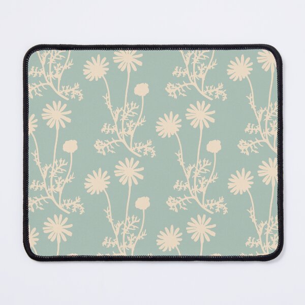Item preview, Wild Daisies Floral Botanical Pattern in Light Celadon Blue-Green and Cream designed and sold by kierkegaard.