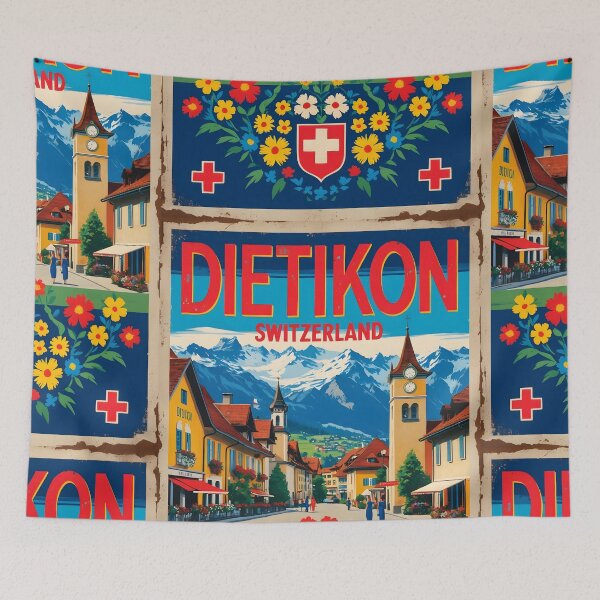 Item preview, Dietikon Switzerland 1950s Vintage Travel Tourism designed and sold by TravelersGems.