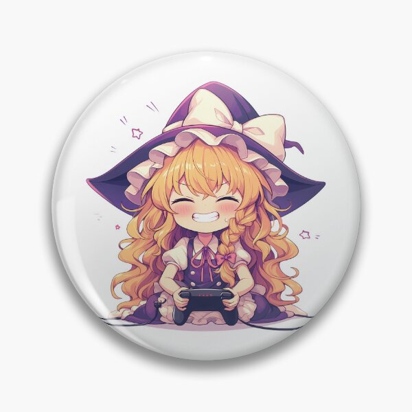Item preview, Marisa Kirisame Touhou Cute Chibi Anime Girl Playing Video Game designed and sold by earlobejerk.