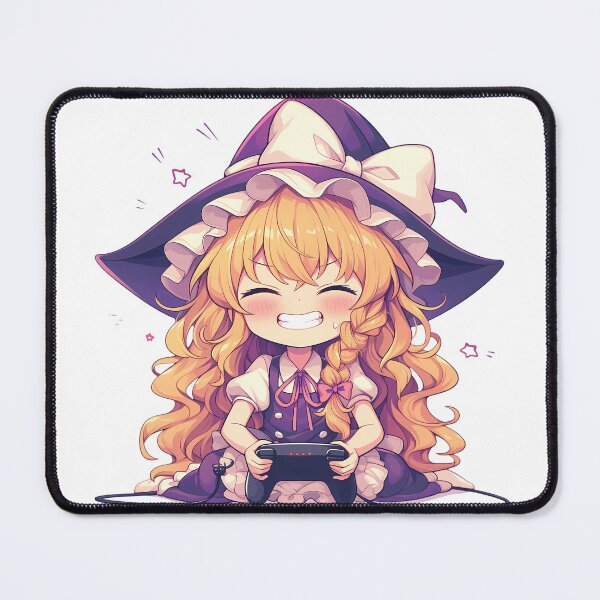 Item preview, Marisa Kirisame Touhou Cute Chibi Anime Girl Playing Video Game designed and sold by earlobejerk.