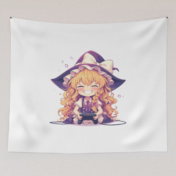 Item preview, Marisa Kirisame Touhou Cute Chibi Anime Girl Playing Video Game designed and sold by earlobejerk.