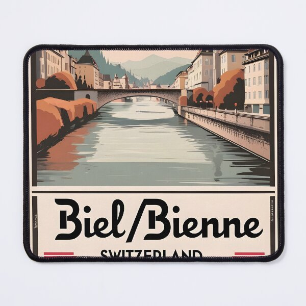 Item preview, Biel Bienne Switzerland 1950s Vintage Travel Tourism designed and sold by TravelersGems.