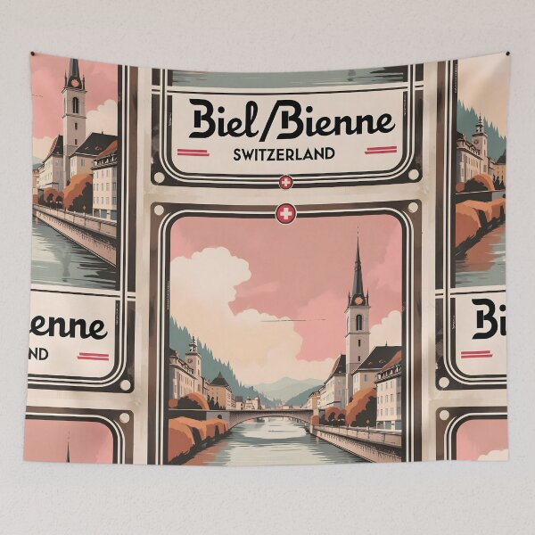 Item preview, Biel Bienne Switzerland 1950s Vintage Travel Tourism designed and sold by TravelersGems.