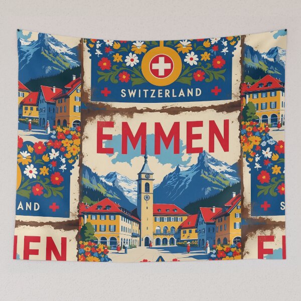 Item preview, Emmen Switzerland 1950s Vintage Travel Tourism designed and sold by TravelersGems.