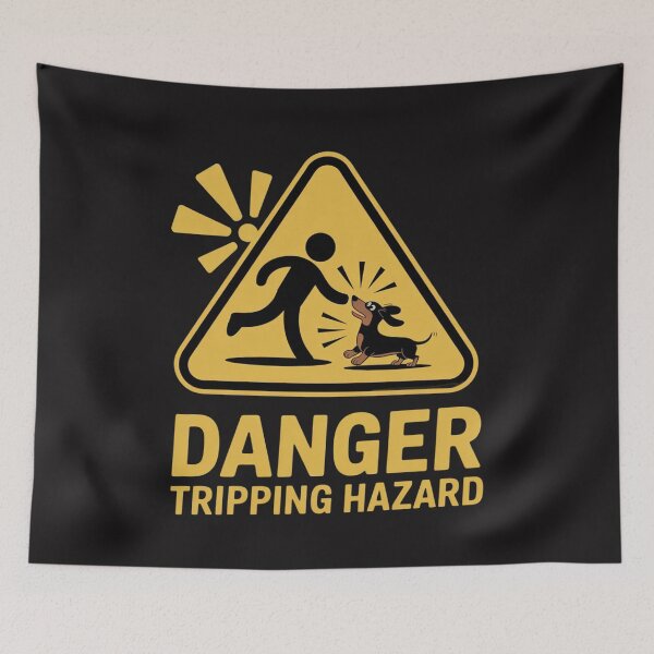 Item preview, Danger Tripping Hazard Funny Wiener Dog Dachshund designed and sold by Ikwalima.