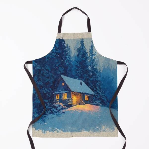 Item preview, Cozy Winter Cabin in Snowy Forest Canvas Print designed and sold by ArgentoArt.
