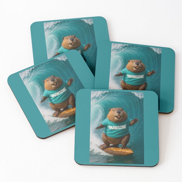 Item preview, Gnawsome Surfin' Beaver designed and sold by Tridentulus.