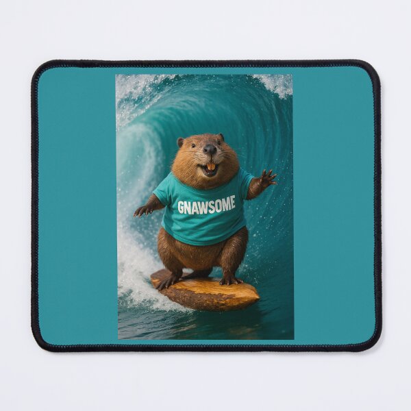 Item preview, Gnawsome Surfin' Beaver designed and sold by Tridentulus.