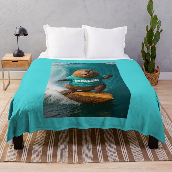 Item preview, Gnawsome Surfin' Beaver designed and sold by Tridentulus.