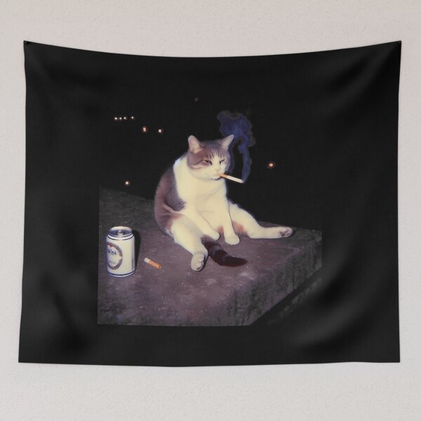 Item preview, Smoking Cat Meme  Funny Cigarette Kitten Brainrot designed and sold by SergioHolland.