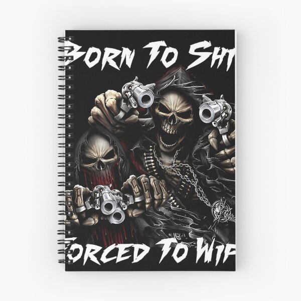 Item preview, Forced To Wipe 2 Funny Skull Badass Skeleton With Guns Meme designed and sold by SergioHolland.