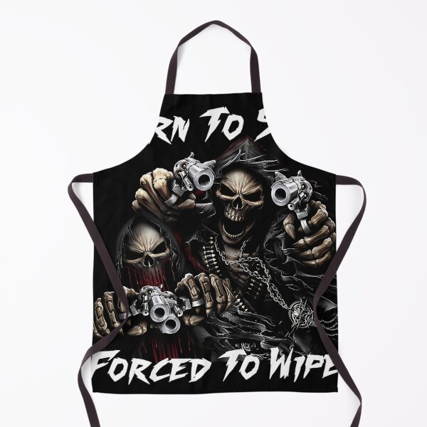 Item preview, Forced To Wipe 2 Funny Skull Badass Skeleton With Guns Meme designed and sold by SergioHolland.