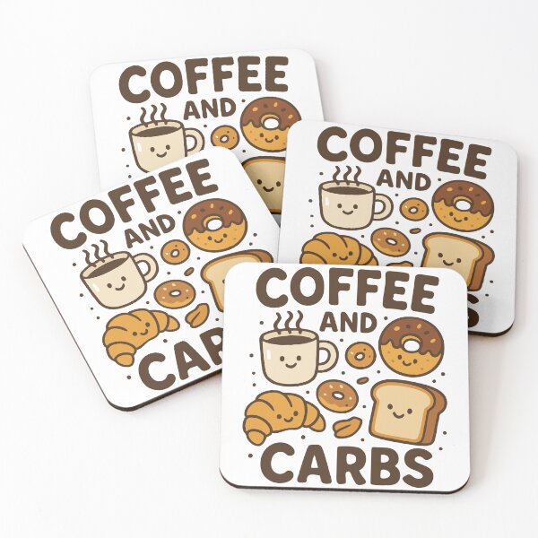 Item preview, Coffee and Carbs | Cute Vector Drawing | Illustration designed and sold by LulaLinhDesigns.